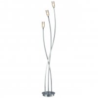 Dar Morgan 3 Light Floor Lamp Satin Chrome