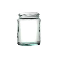 Panelled Glass Food Jar with Gold Twist Cap 300ml