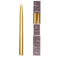 Price's Venetian Wrapped Dinner Candles 10" (Pack of 2) Gold