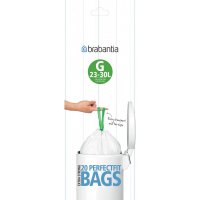 brabantia 23-30l bin liners 20 bags - size g
