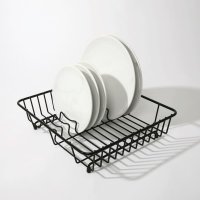 Delfinware Popular Flat Dish Drainer - Black