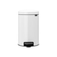 Brabantia Newicon 12 Litre Pedal Bin in White with Metal Bucket