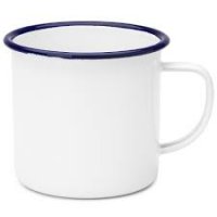 Falcon Enamelware Mug 284ml - White with Blue Rim