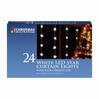 The Christmas Workshop 24 LED Star Curtain Lights - White