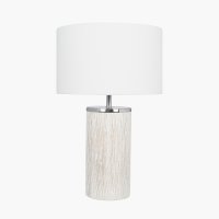 Pacific Lifestyle Haley White Wash Wood Column Table Lamp
