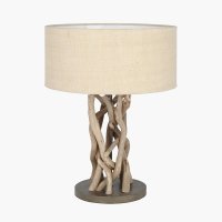 Pacific Lifestyle Derna Driftwood Table Lamp with Natural Jute Shade