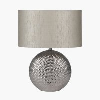 Pacific Lifestyle Mabel Dot Textured Ceramic Table Lamp - Silver