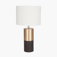 Pacific Lifestyle Etosha Table Lamp - Dark Wood and Gold Metal