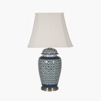 Pacific Lifestyle Chika Blue and White Ceramic Ginger Jar Table Lamp