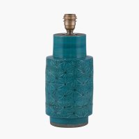 Pacific Lifestyle Sidra Aquamarine Stoneware Etch Detail Table Lamp Base
