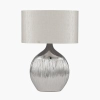 Pacific Lifestyle Gemini Etched Ceramic Table Lamp - Silver