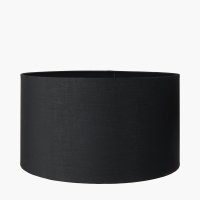 Pacific Lifestyle Harry Poly Cotton Cylinder Drum Lampshade 35cm - Black