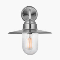 Pacific Lifestyle Lilium Metal and Glass Fisherman Wall Light - Brushed Steel