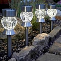 Smart Garden Solar Crystal 4 Pack In Stainless Steel