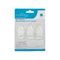 Ashley Housewares Transparent ABS Removable Oval Hooks (Pack 3)