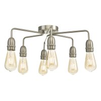 Kiefer 6 Light Flush Satin Chrome