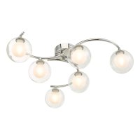 Nakita 6 Light Semi Flush Polished Chrome With Clear/Opal Glass