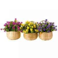 Faux Decor Basket Bouquet Florets - Assorted