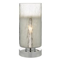 Deena Table Lamp Crackle Glass and Polished Chrome Touch