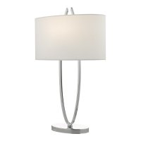 Utara Table Lamp Polished Chrome With Shade