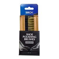Birch Shoe Polishing Brushes Twin Pack - Medium
