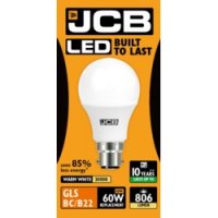 JCB 10W 60W BC 3K LED GLS Bulb