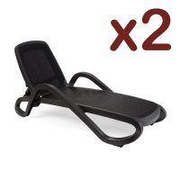 Nardi Alfa Lounger Anthracite (Set of 2)