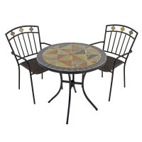 Exclusive Garden Tobarra 76cm Bistro Table with 2 Malaga Chairs