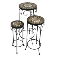 Summer Terrace Brava Round Plant Stand (Set of 3) - Tall