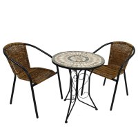 Summer Terrace Brava Bistro Table with Set of 2 San Remo Chairs