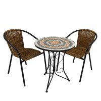 Summer Terrace Nova Bistro Table with Set of 2 San Remo Chairs