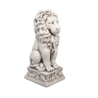 Solstice Sculptures Small Lion 61cm in Antique Stone Effect