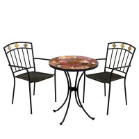 Exclusive Garden Ondara 60cm Bistro Table with 2 Malaga Chairs