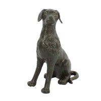 Solstice Sculptures Dog 56cm in Dark Verdigris