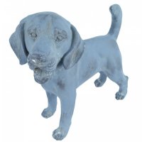 Solstice Sculptures Dog Standing 34cm in Blue Iron Effect