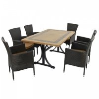 Byron Manor Charleston Dining Table w/6 Stockholm Brown Chairs