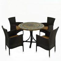 Byron Manor Monterey Dining Table with 4 Stockholm Black Chairs