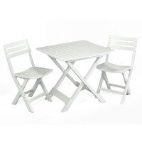 Trabella Brescia Folding Table & Chairs Set - White