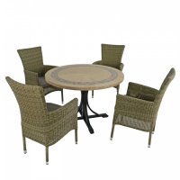 Byron Manor Vermont Dining Table with Set of 4 Dorchester Chairs