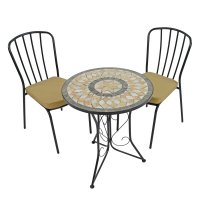 Summer Terrace Brava Bistro Table with Set of 2 Milan Chairs