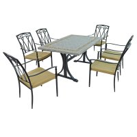 Byron Manor Burlington Dining Table with Set of 6 Ascot Chairs