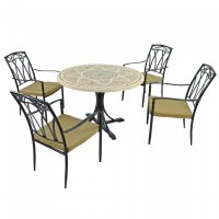 Byron Manor Montpellier Dining Table with Set of 4 Ascot Chairs