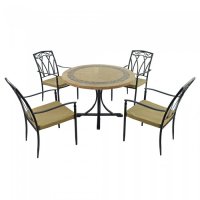 Byron Manor Vermont Dining Table with Set of 4 Ascot Chairs