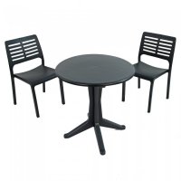 Trabella Levante Dining Table with 2 Mistral Chairs -Anthracite