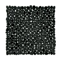 Premier Housewares Solid Black Pebble PVC Bath Mat 54 x 54cm