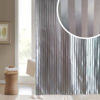 Blue Canyon Satin Stripe Shower Curtain - Slate