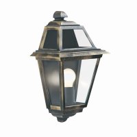 Searchlight New Orleans Outdoor Wall Light IP44 Black Gold & Glass