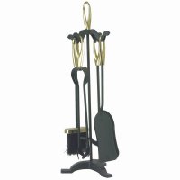 Manor Reproductions Orion Loop Companion Set - Black & Brass