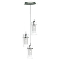 Searchlight Duo I Ss Double Glass 3 Light Pendant