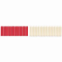 Premier Decorations Mini Candles 10cm (Pack of 20) - Assorted Red/Ivory